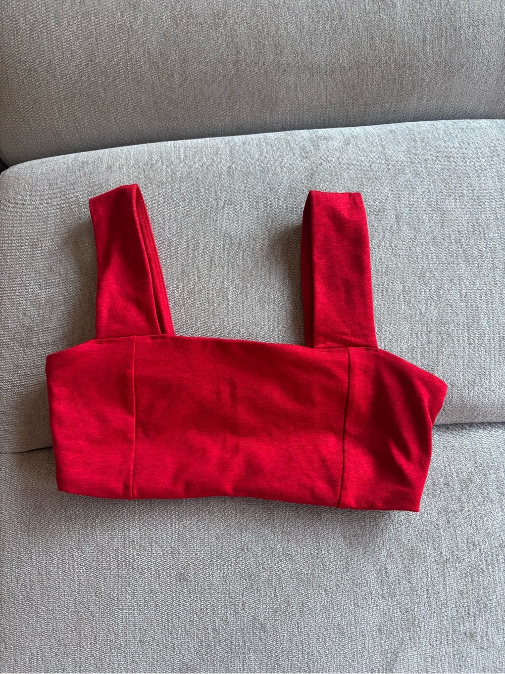 Red Square-Neck Sports Bra